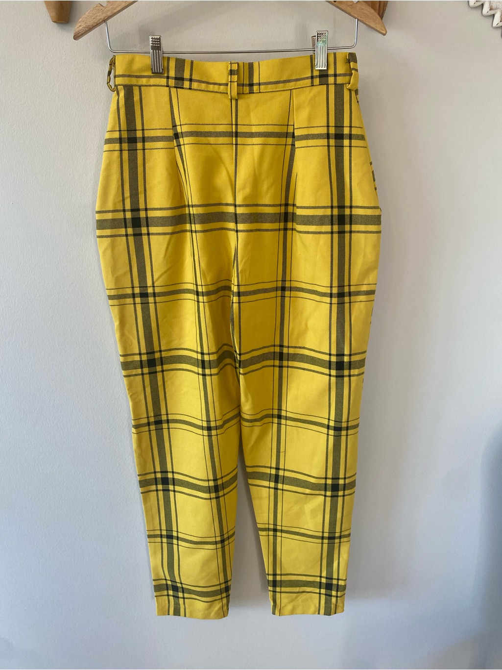 Nwt Ltt Yellow Plaid Light Weight Trousers - Clueless Inspired - Preppy Size 10 — image 5 of 5